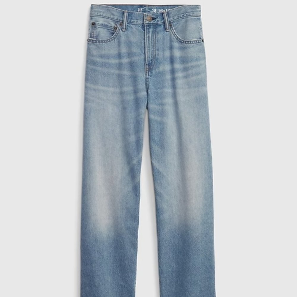 NWT GAP Teen 100% Organic Cotton '90s Loose Jeans with Washwell